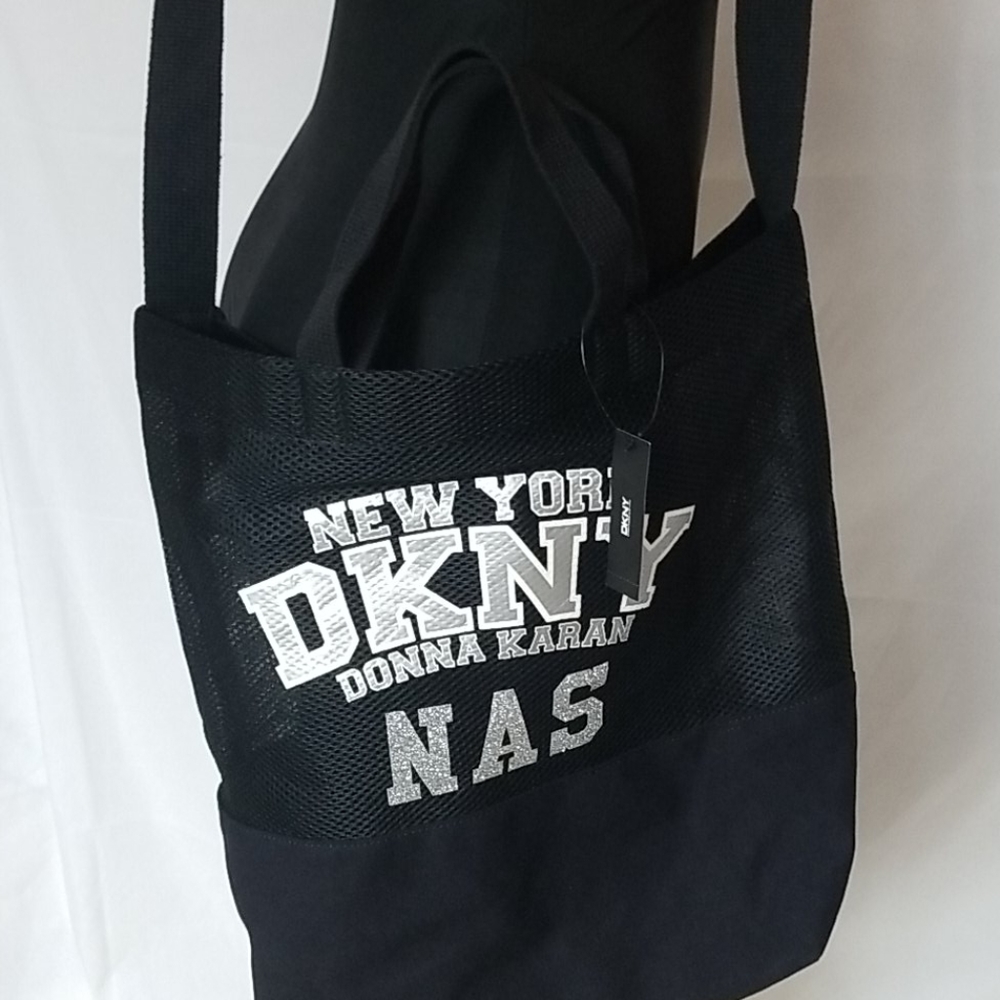DKNY DONNA KARAN BLACK MESH TOTE